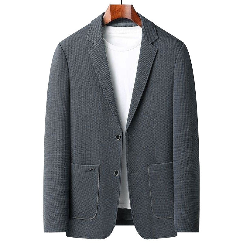 Herren Casual-Sakko mit unstrukturierter Silhouette, Waffelstruktur und aufgesetzten Taschen EB
