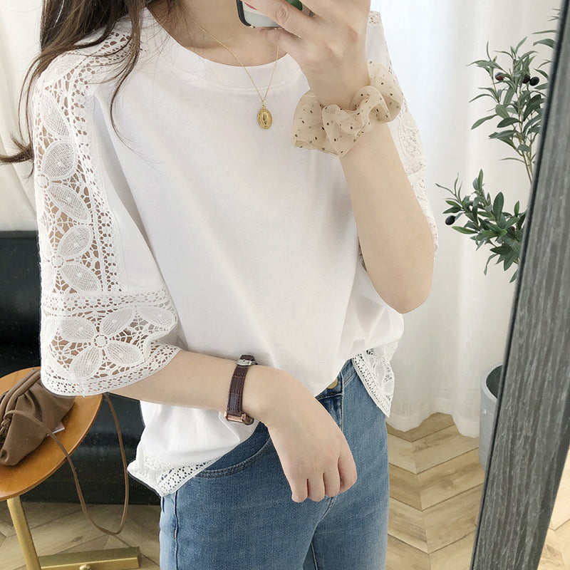 Damen T-Shirt mit Spitze EB