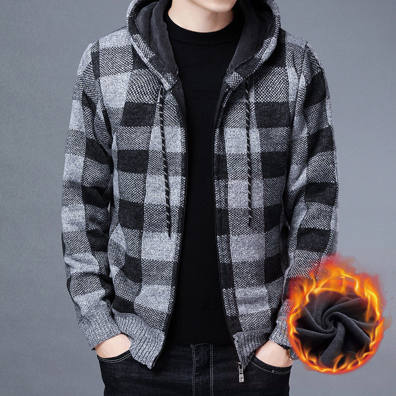 Herren gemütlicher Sweatshirtjacke mit Wollmix EB