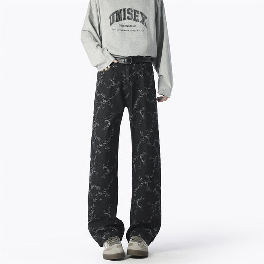 Herren Weite Jeans mit einzigartigem Muster und hohem Tragekomfort EB