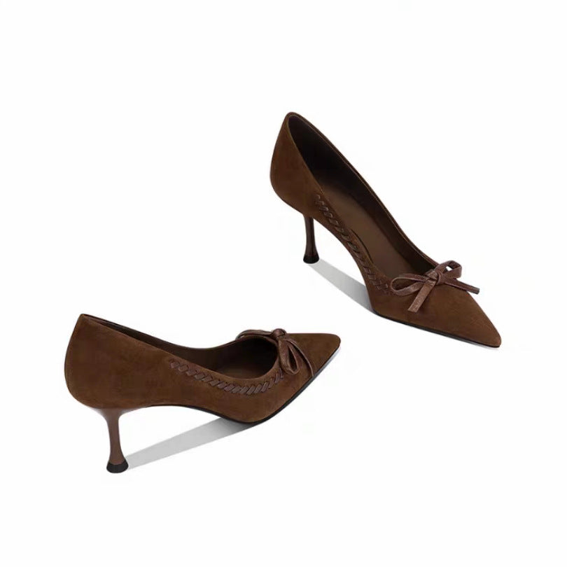 Damen elegante Pumps mit modischem Schleifen-Detail EB