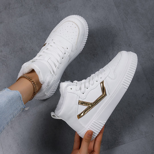 Damen Hohe Sneaker mit warmem Futter und rutschfester Sohle EB