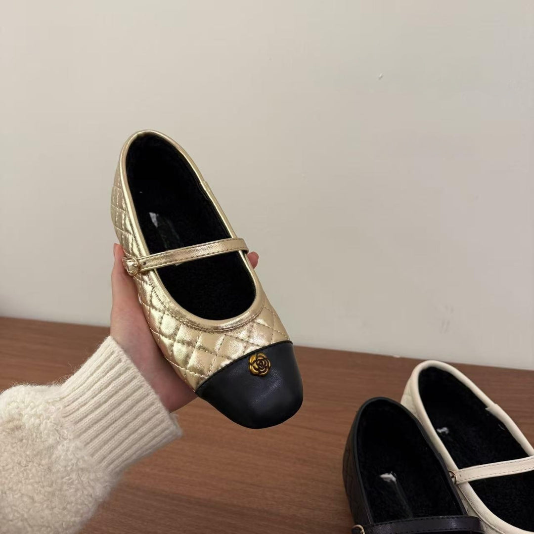 Damen Elegante Ballerinas mit Komfort-Sohle und stylischem Riemen EB