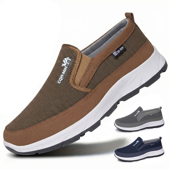Herren nan gepolsterter Slip-On Komfort-Sneaker mit elastischem Einstieg, stoßdämpfender EVA-Plateausohle und herausnehmbarem Komfortfußbett EB