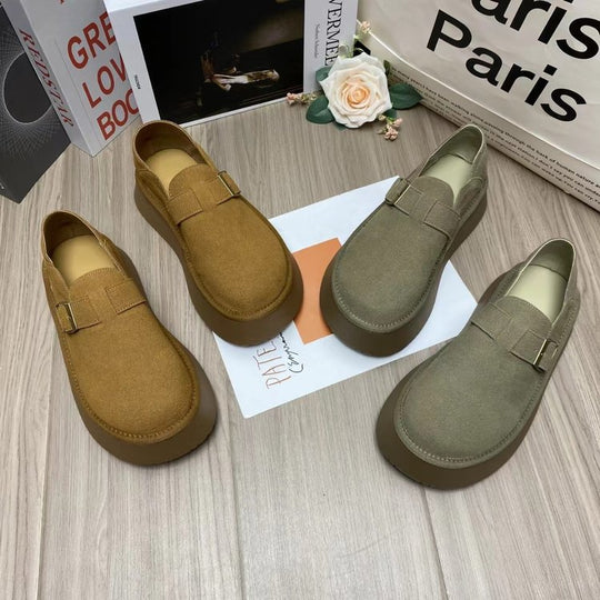 Damen modische Mokassins mit schlichtem Design und flacher Sohle EB