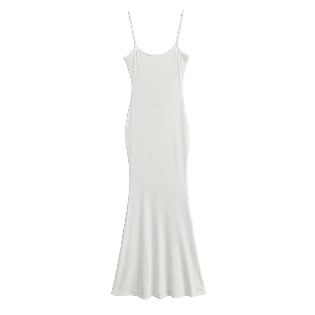 Damen figurbetontes Träger-Maxikleid aus Jersey