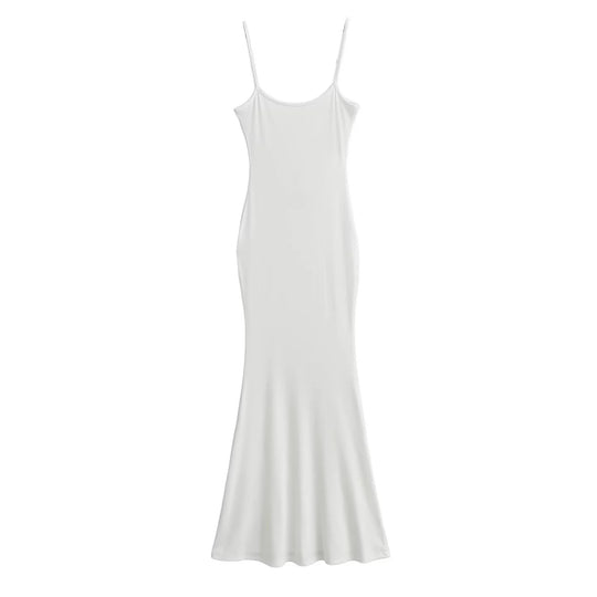 Damen figurbetontes Träger-Maxikleid aus Jersey