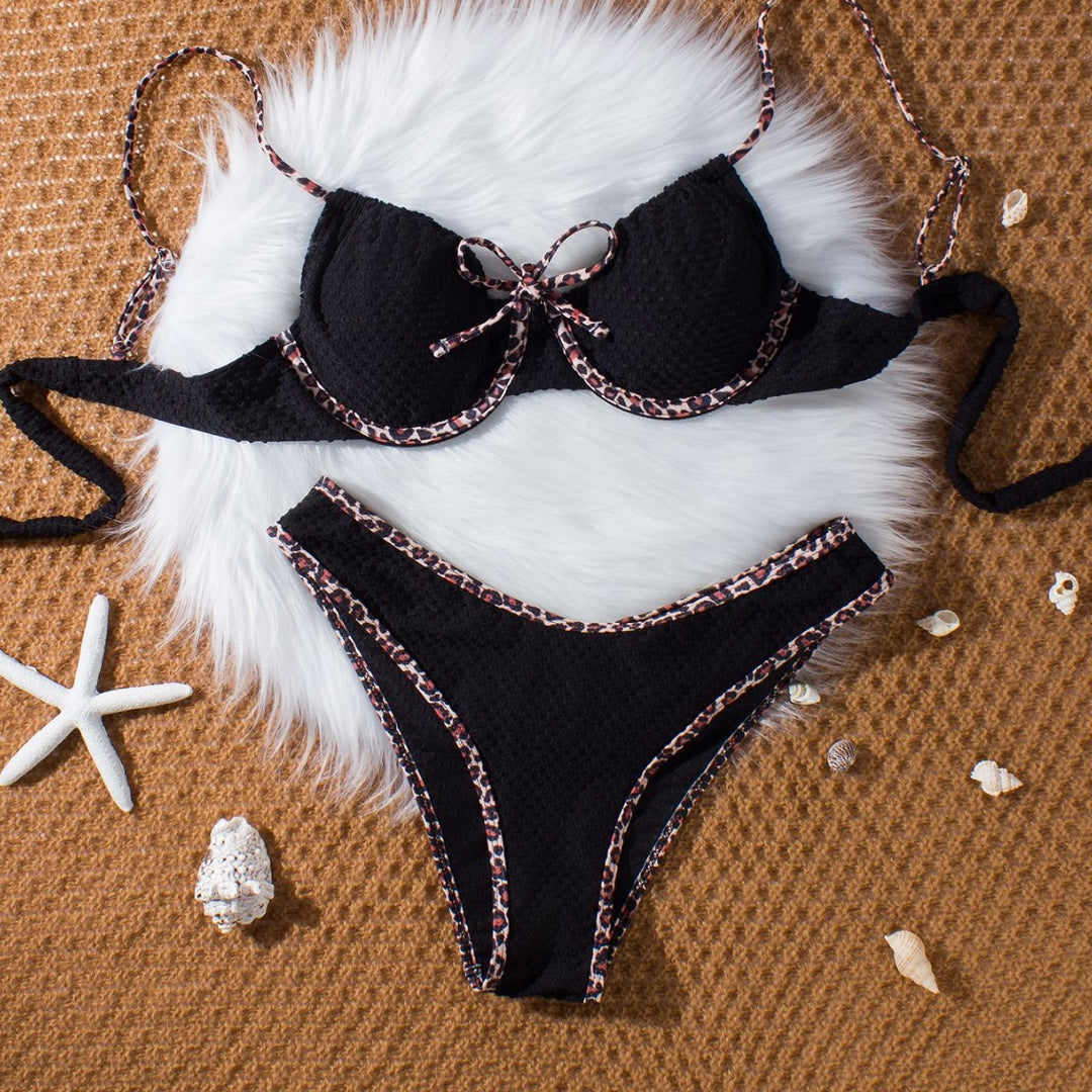 Damen Push-Up Bikini mit tierischem Akzent EB