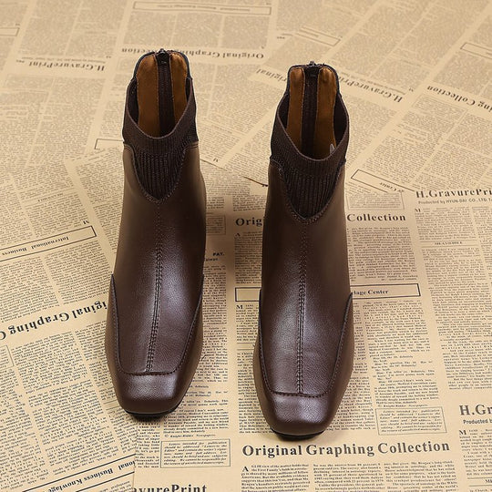 Damen elegante Chelsea-Stiefeletten mit flexiblem Stretch-Einsatz EB