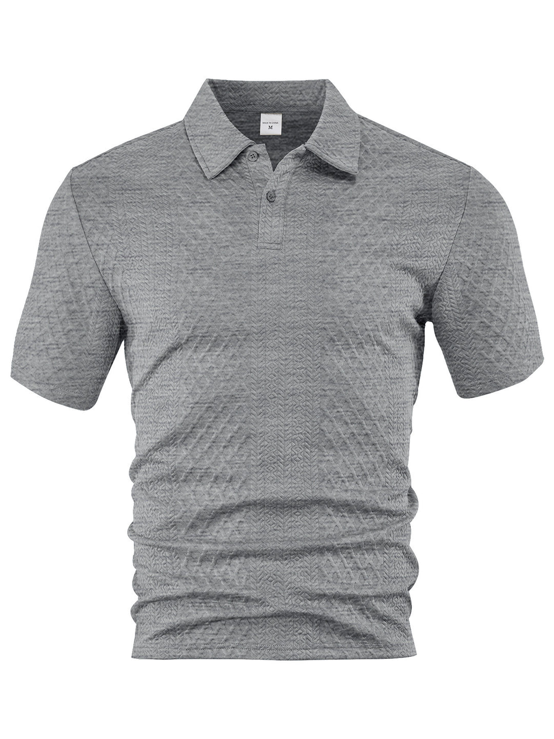 Herren nan texturiertes Jacquard-Poloshirt kurzärmelig schmaler Schnitt mit Polokragen EB