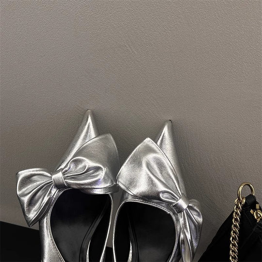 Damen elegante Slingpumps mit Schleife EB