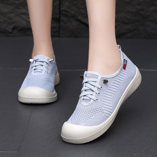 Damen nan leichter atmungsaktiver Strick-Slip-On Freizeitschuh mit stoßdämpfender Leichtlaufsohle EB