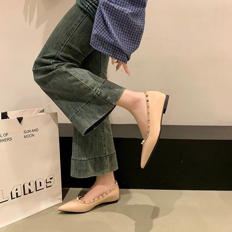 Damen elegante Ballerinas mit modischer Zierverzierung und schmaler Silhouette EB