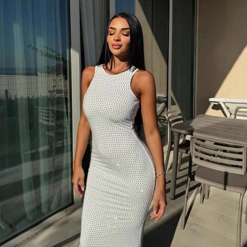 Damen Figurbetontes Abendkleid mit Glitzerakzenten EB