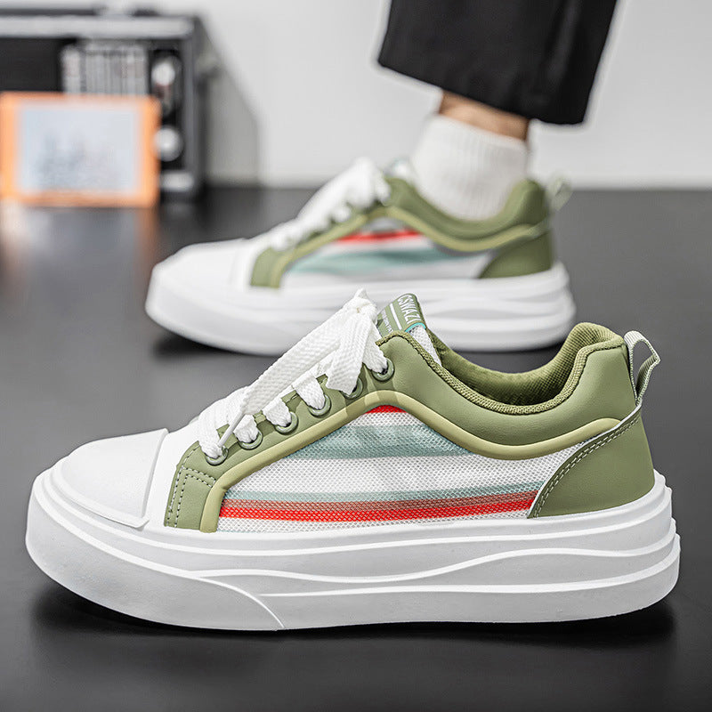 Damen modische Plattform Sneakers mit atmungsaktiver Oberflächenstruktur EB