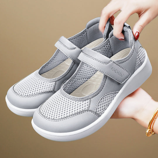 Damen Atmungsaktive Fitness-Sneaker mit verstellbarem Klettverschluss EB