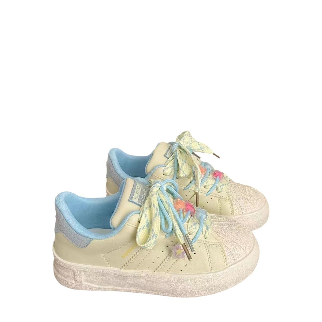 Damen modische Sneaker mit floralem Dekor und dämpfendem Sohlenprofil EB