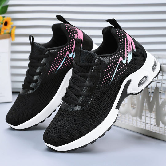 Damen Sportliche Air Cushion Sneakers mit atmungsaktivem Obermaterial und rutschfester Sohle EB