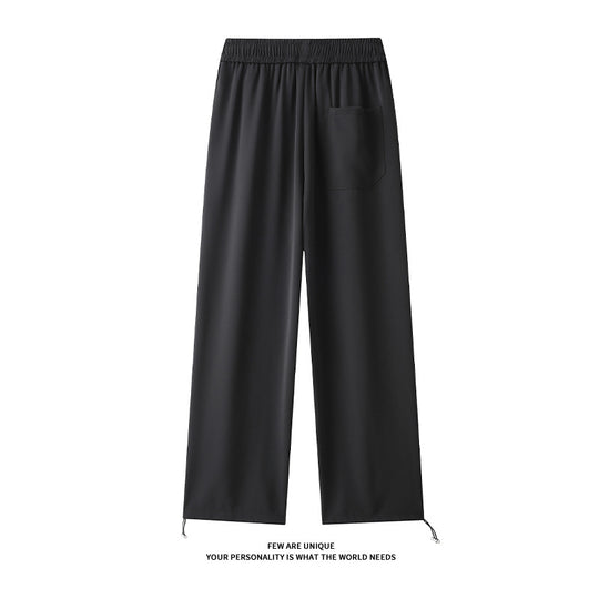 Damen Weitgeschnittene Freizeithose mit elastischem Bund und verstellbarem Kordelzug EB
