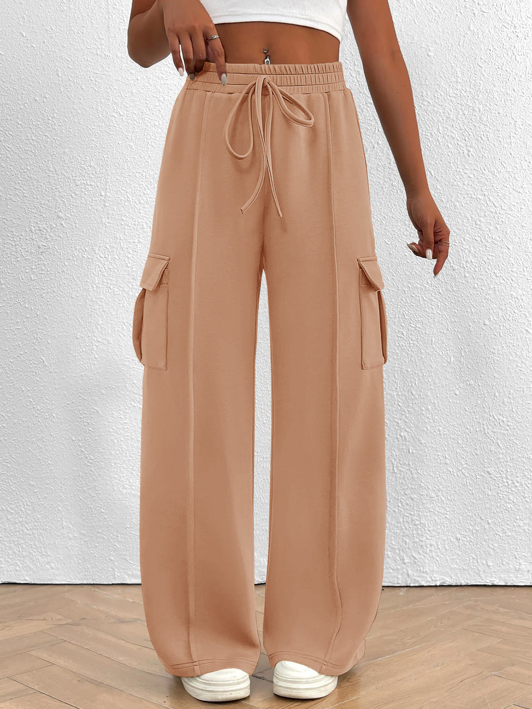 Damen Cargo-Hose mit weitem Schnitt und elastischem Bund EB