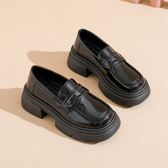 Damen modische Loafers mit robustem Plateau und eleganter Schnalle EB