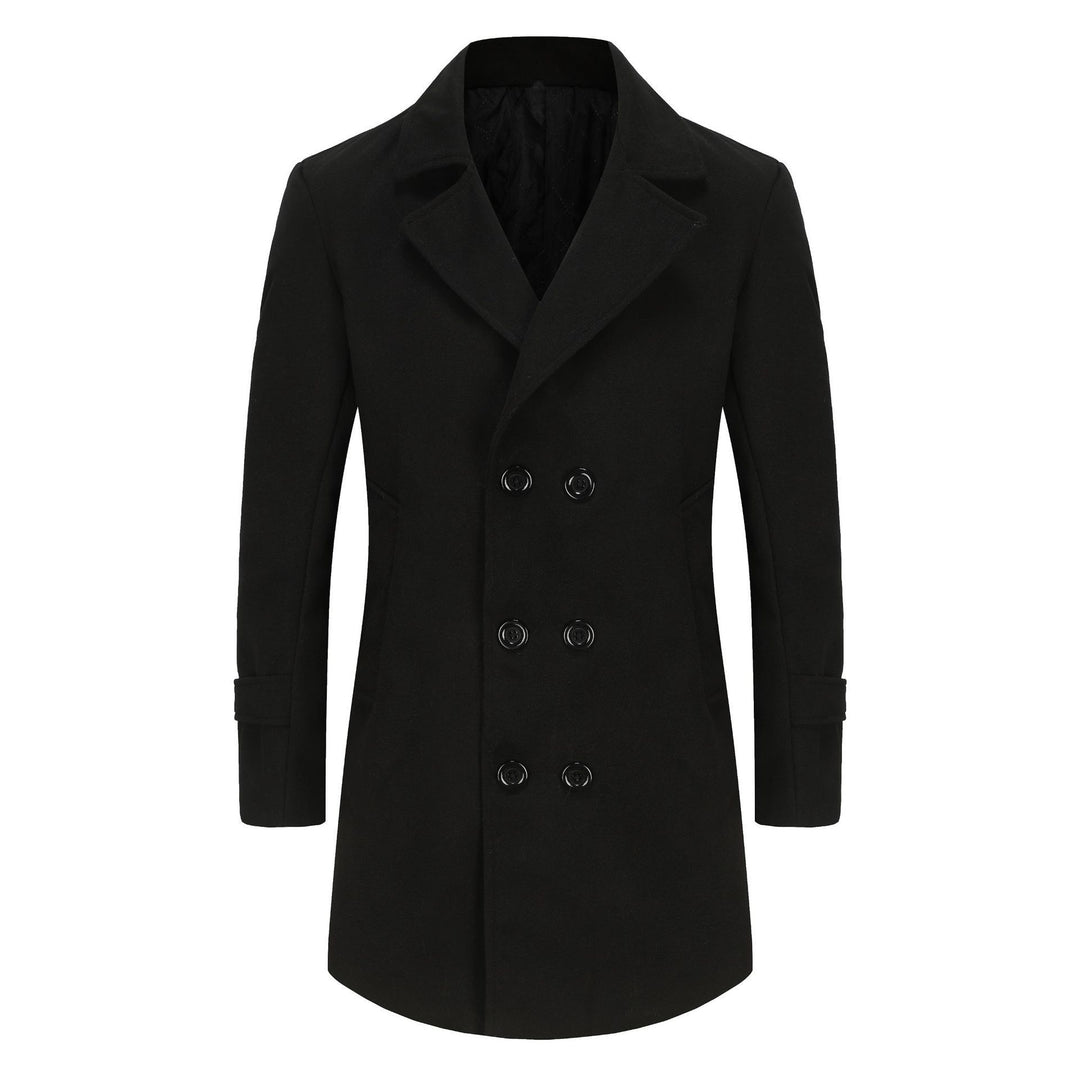 Herren eleganter Doppelreiher-Mantel mit schmalem Schnitt und gefüttertem Innenfutter EB