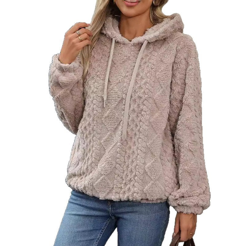 Damen Kuscheliger Hoodie im besonderen Strickdesign EB