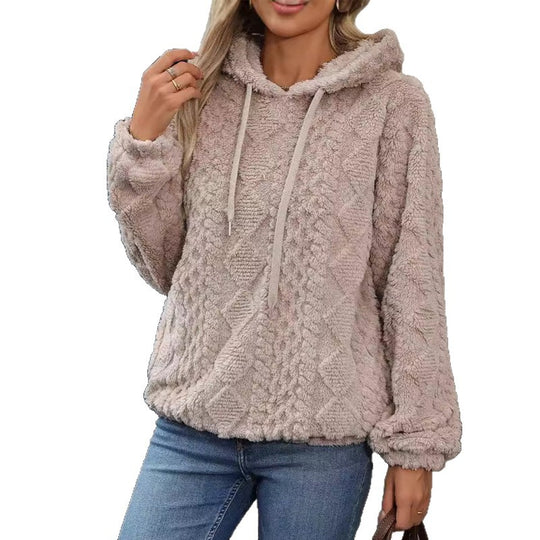 Damen Kuscheliger Hoodie im besonderen Strickdesign EB