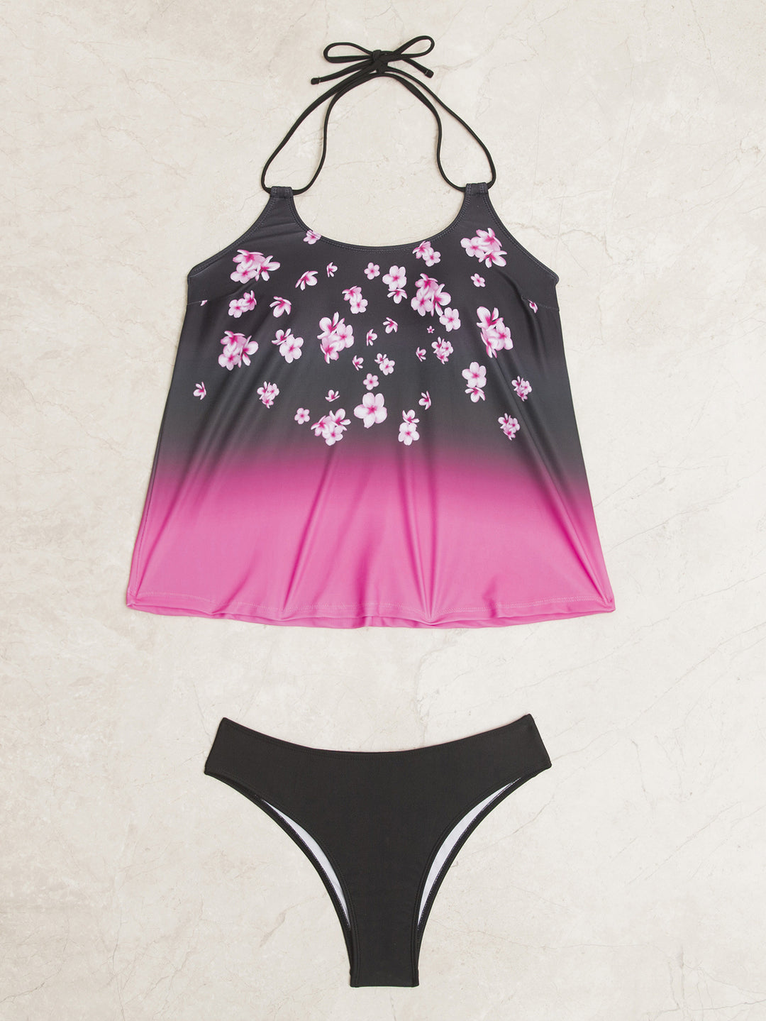Damen Tankini-Set mit modischem Muster und lässigem Schnitt EB