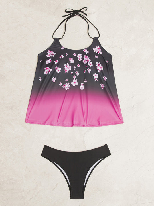 Damen Tankini-Set mit modischem Muster und lässigem Schnitt EB