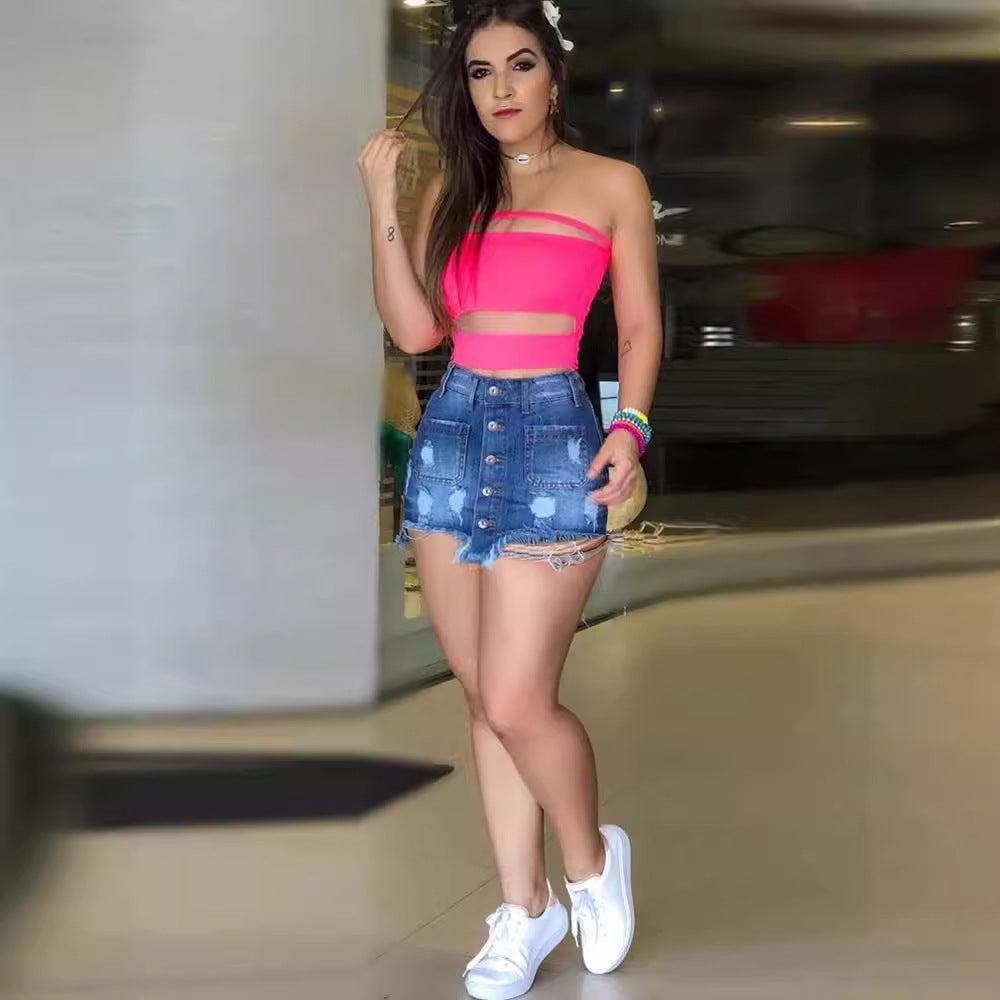 Damen Crop-Top mit raffinierten Transparenzelementen und modischer Taillenbetonung EB