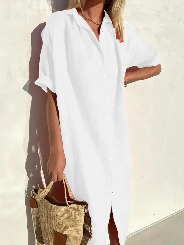 EB | Lässiges Blusenkleid Mit Knopfleiste