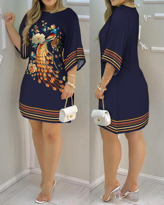 Damen lässiges Kleid mit farbenfrohem Farbverlauf EB