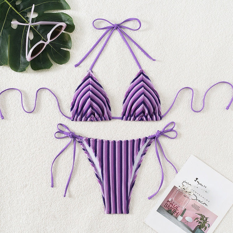 Damen Triangel-Bikini mit verstellbaren Schnürdetails EB