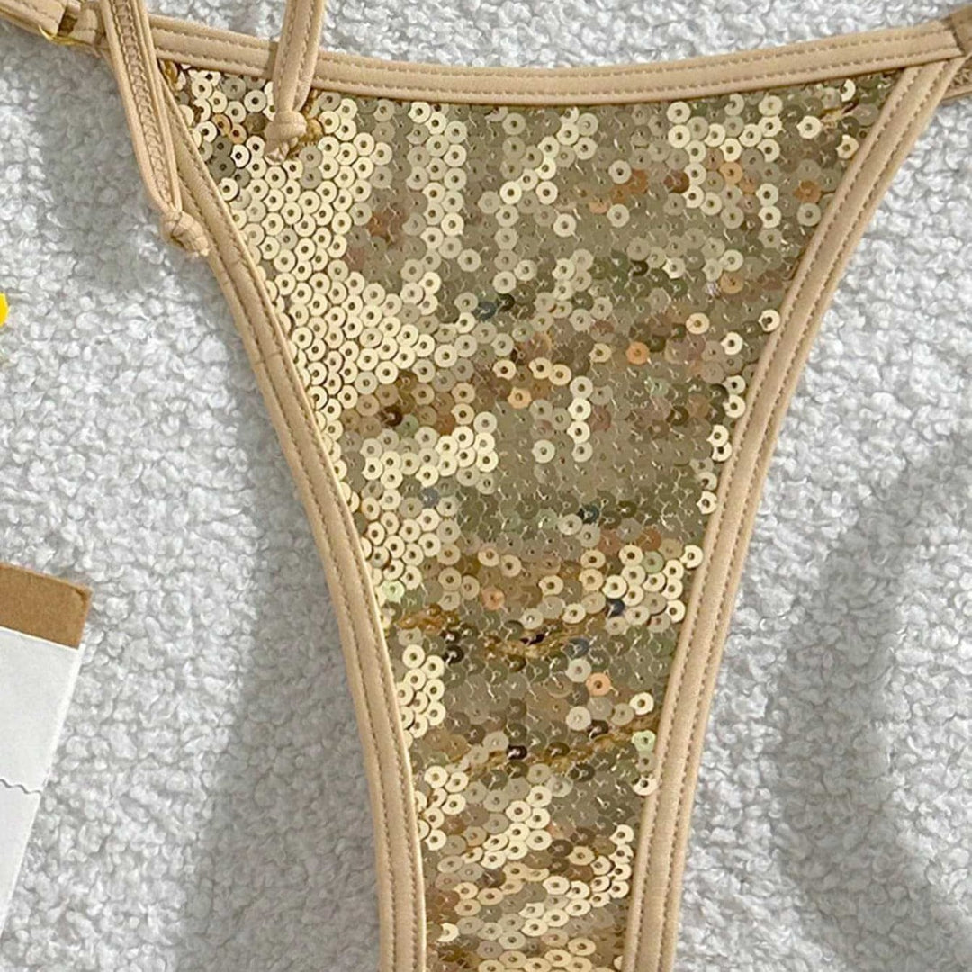 Damen Glitzernder Triangel-Bikini EB