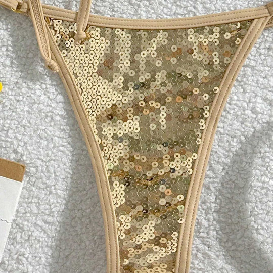 Damen Glitzernder Triangel-Bikini EB