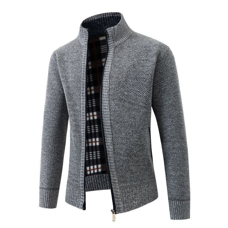 Herren modische Strickjacke mit hohem Kragen und hohem Komfort EB