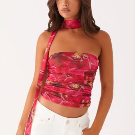 Damen Bandeau-Top mit raffinierten Bindebändern EB