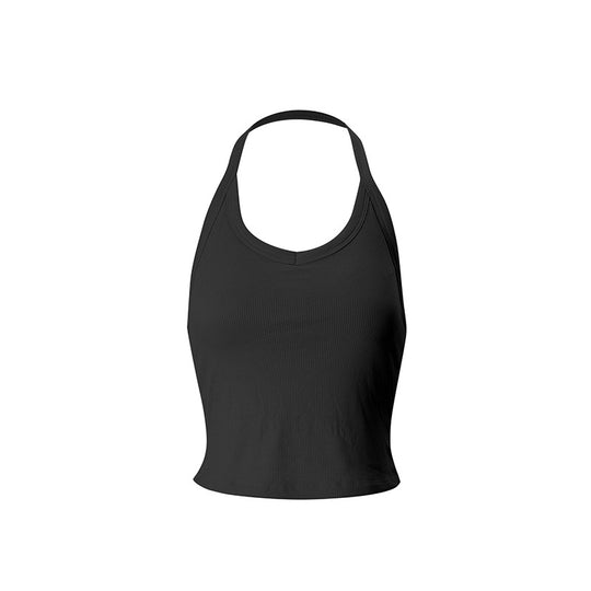 Damen Sportliches Crop-Top aus atmungsaktivem Material mit Racerback-Wettkampfdesign EB