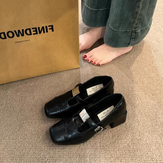 Damen Mary Jane Blockabsatzschuhe mit modischem Schnallenverschluss EB
