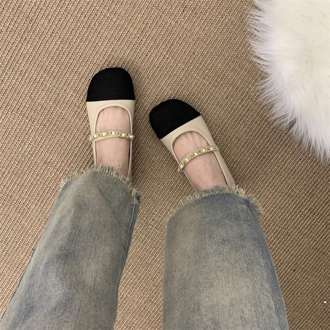 Damen Ballerinas mit elegantem Ketten-Detail EB