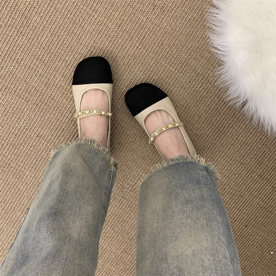 Damen Ballerinas mit elegantem Ketten-Detail EB