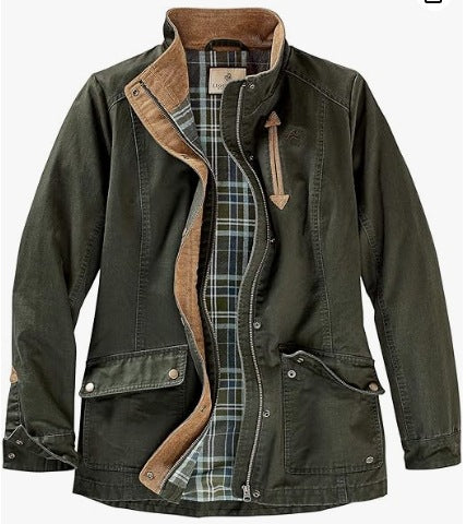 Damen lässige Utility-Jacke mit Karo-Innenfutter EB
