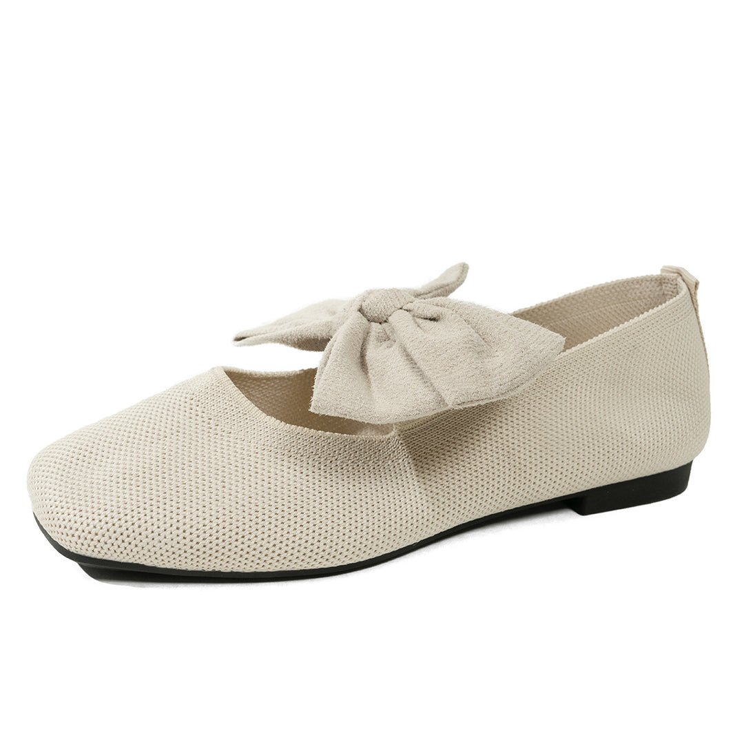 Damen Ballerinas mit großem Schleifen-Design und atmungsaktivem Obermaterial EB