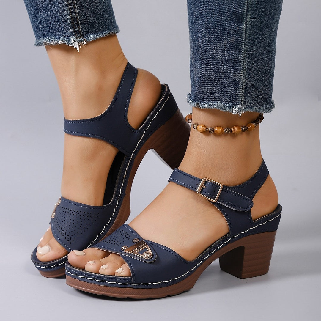 Damen Komfortable und modische Absatzsandalen EB