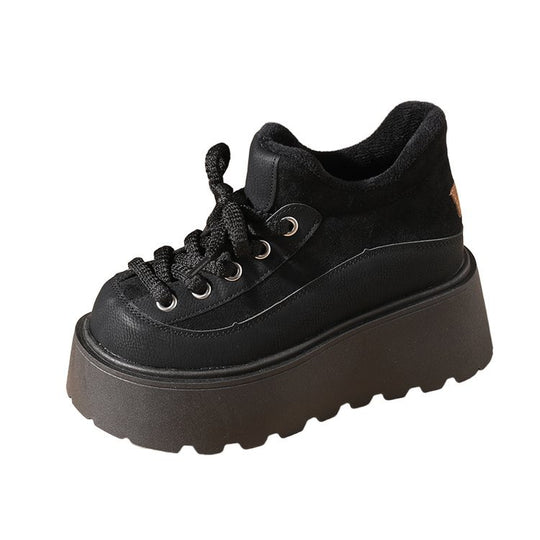Damen Modische Plateausneaker mit robustem Obermaterial und hochgezogenem Schaft EB