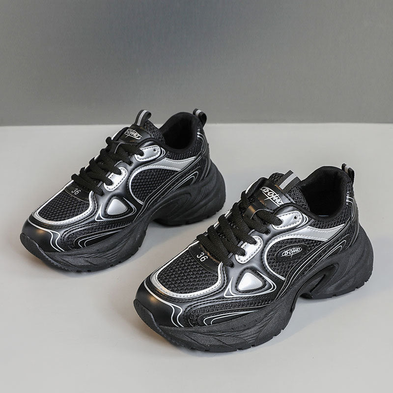 Damen Sportliche Sneakers mit atmungsaktiver Mesh-Oberfläche und gepolsterter Sohle EB