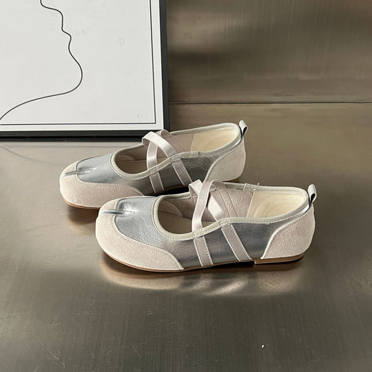Damen Ballerinas mit feiner Lederoberfläche und komfortabler Sohle EB