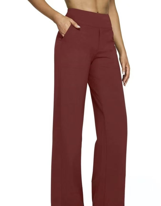 Damen Weit geschnittene Komfort-Hose mit elastischem Bund und praktischen Taschen EB