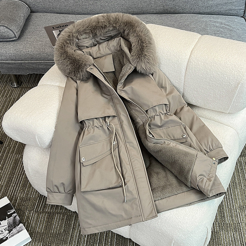 Damen Modischer Winterparka mit kuscheligem Innenfutter und praktischen Taschen EB
